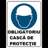Placuta obligatoriu casca de protectie